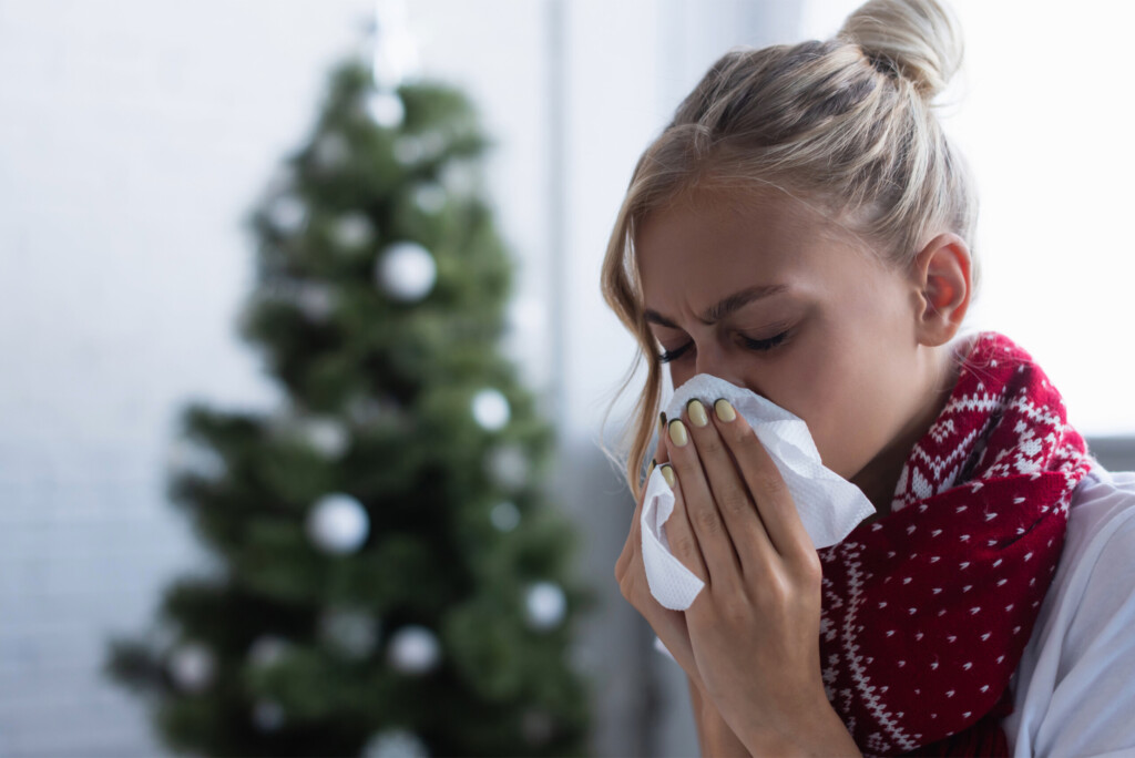 Women sneezing